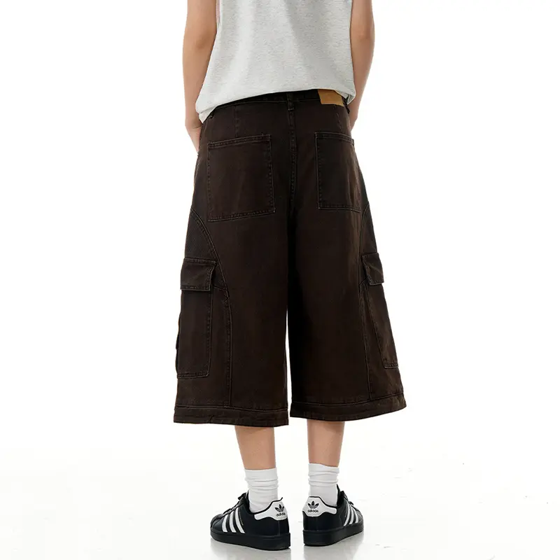 IEFB Deconstruction Multi Pocket Men Cropped Pants Summer Trendy Straight Wide Leg Men Loose Versatile Solid Color Shorts 9W2917