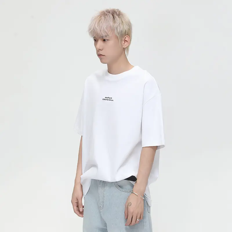 IEFB New Summer Men's T-shirts Round Collar Letter Printing Contrast Color Casual Tees Short Sleeved Loose Male Tops Tide 9W3381