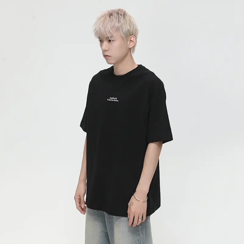 IEFB New Summer Men's T-shirts Round Collar Letter Printing Contrast Color Casual Tees Short Sleeved Loose Male Tops Tide 9W3381