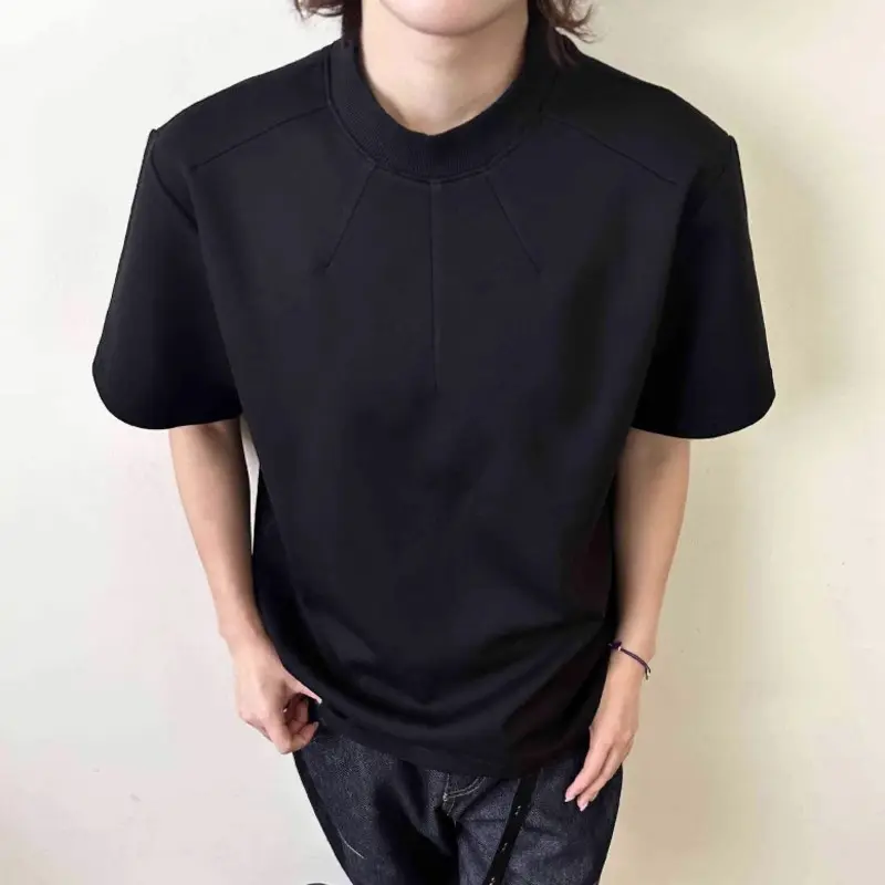 IEFB Simple Men's Casual Tees Round Neck Solid Color Menswear New Short Sleeved Loose Male T-shirts Cleanfit Menswear 9W3221