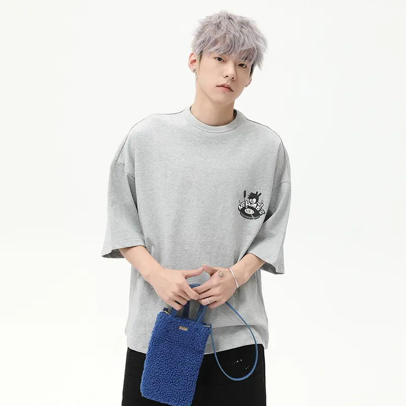 IEFB Letter Printing Men's T-shirts Cootrast Color O-neck Short Sleeved Korean Style Casual Menswear Loose Male Tees New 9W2776