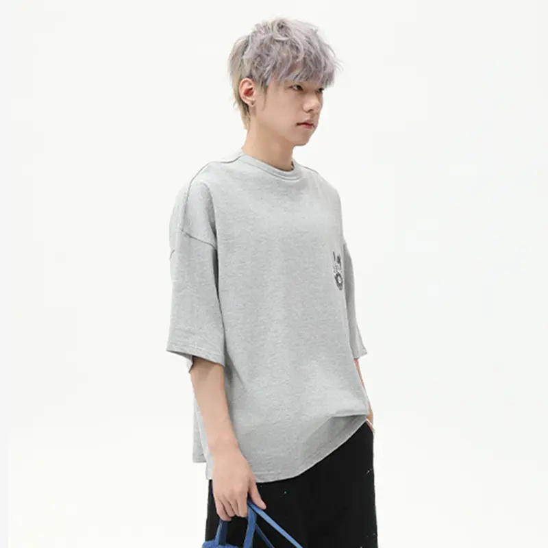 IEFB Letter Printing Men's T-shirts Cootrast Color O-neck Short Sleeved Korean Style Casual Menswear Loose Male Tees New 9W2776