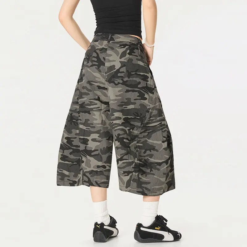 IEFB American Wide Leg Camouflage Workwear Shorts Men Women Summer New Trendy Streetwear Casual Short Pants Trend 9W2872