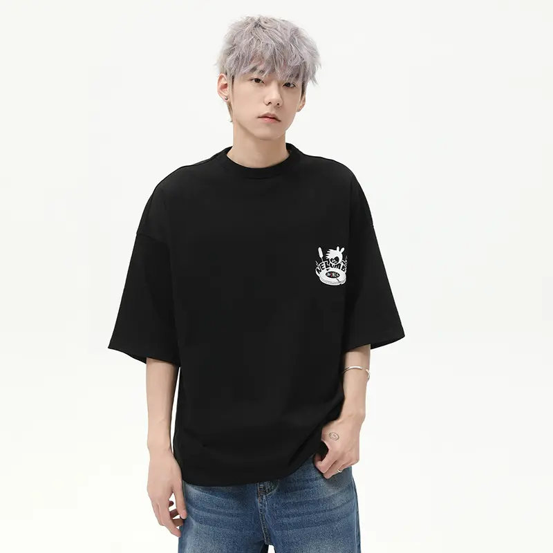IEFB Letter Printing Men's T-shirts Cootrast Color O-neck Short Sleeved Korean Style Casual Menswear Loose Male Tees New 9W2776