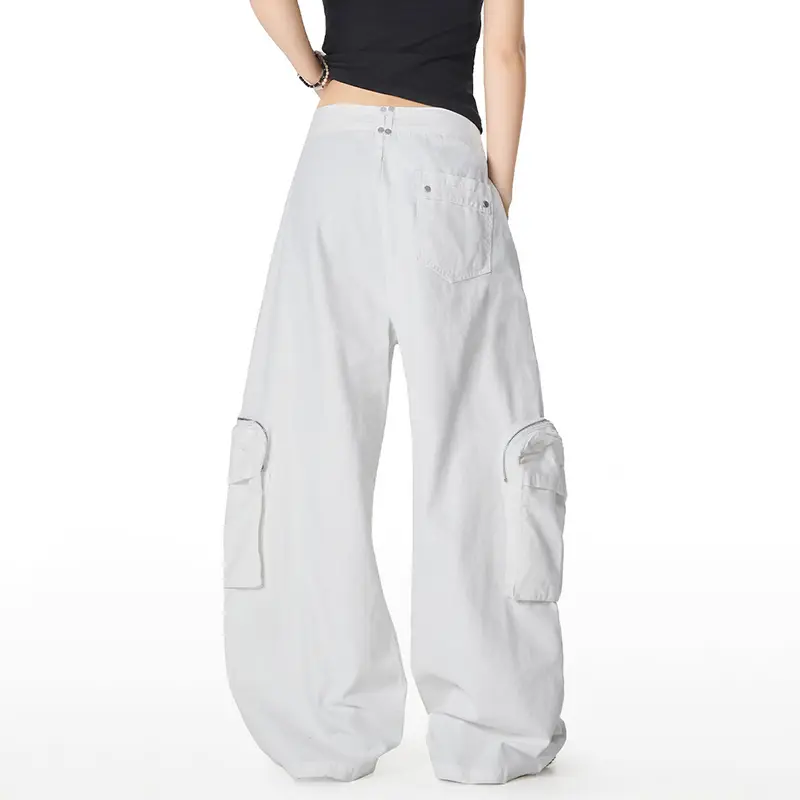 IEFB Men's Trousers American Style Multi Pocket Cargo Casual Pants New Chic Hip Hop Streetwear Loose Draped Floor Length 9W4096