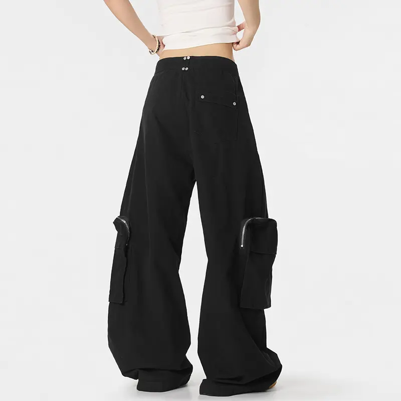 IEFB Men's Trousers American Style Multi Pocket Cargo Casual Pants New Chic Hip Hop Streetwear Loose Draped Floor Length 9W4096