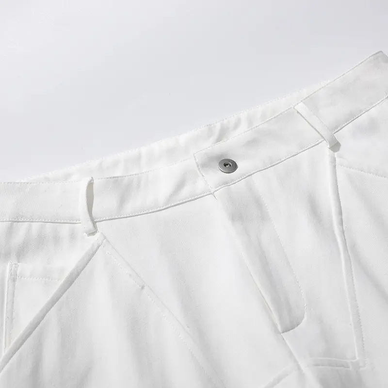 IEFB American Style Men's Casual Shorts Pleated Design Solid Color Cropped Trousers Wide Leg Loose Male Pants Summer New 9W3978