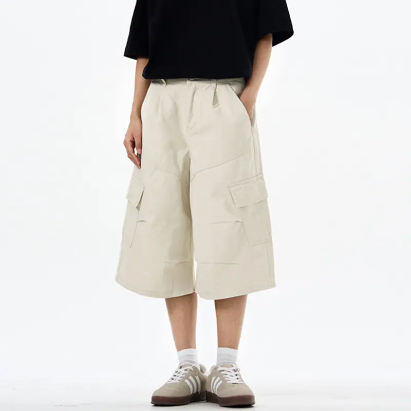IEFB Patchwork Design Male Cargo Shorts Men's American Vintage Washed Workwear Short Pants Men's Trendy Multi Pockets 9W2990