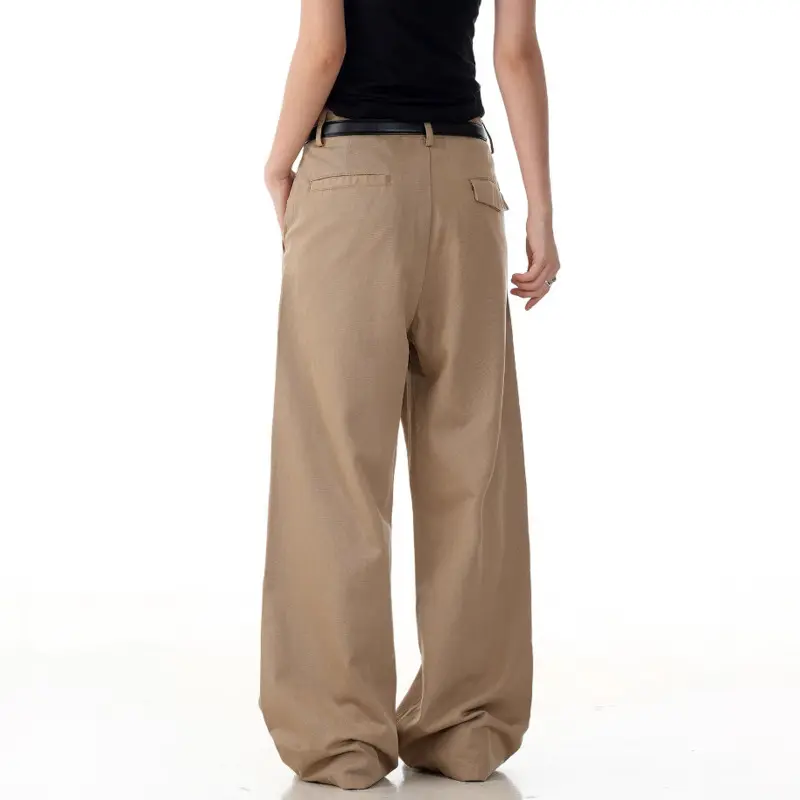 IEFB Simple Men's Casual Trousers Solid Color Summer Wide Leg Casual Menswear High Waist Straight All-match Male Bottom 9W2796