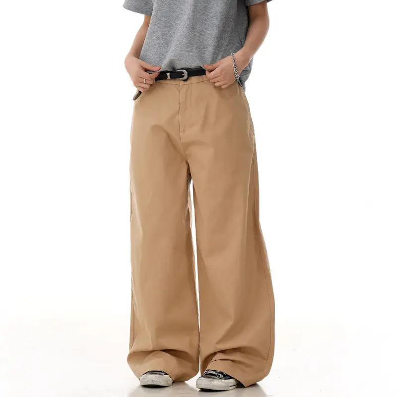 IEFB New Simple Men's Casual Pants Solid Color Drape American Style Loose Trousers Wide Leg Male Bottom Summer Streetwear 9W3244