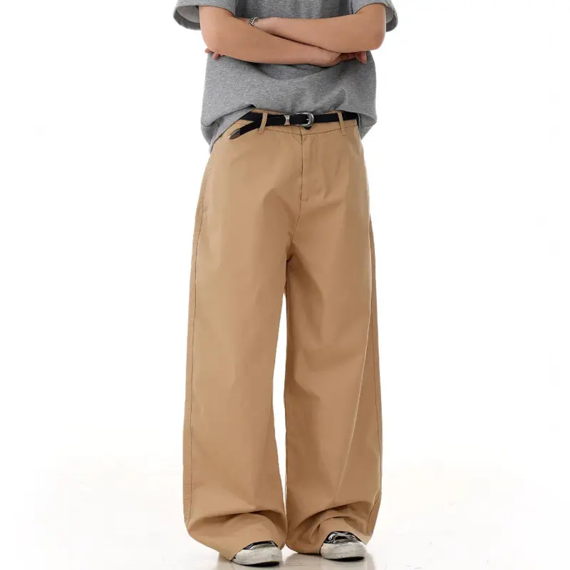 IEFB New Simple Men's Casual Pants Solid Color Drape American Style Loose Trousers Wide Leg Male Bottom Summer Streetwear 9W3244