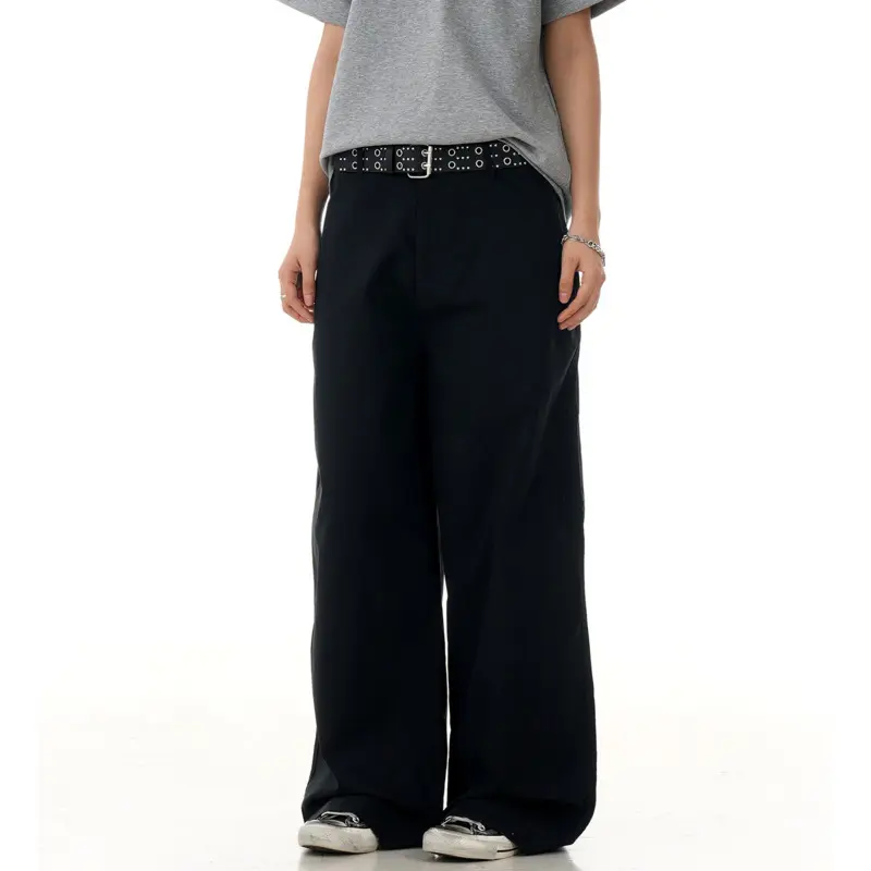 IEFB New Simple Men's Casual Pants Solid Color Drape American Style Loose Trousers Wide Leg Male Bottom Summer Streetwear 9W3244