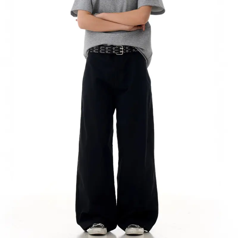 IEFB New Simple Men's Casual Pants Solid Color Drape American Style Loose Trousers Wide Leg Male Bottom Summer Streetwear 9W3244
