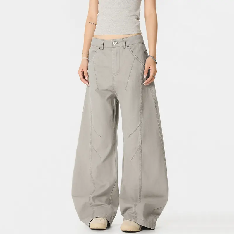 IEFB Baggy Curved Knife Pants Solid Color Male Overalls Summer New Fashion Trend 2025 Vintage Menwear Male Trousers 9W2871