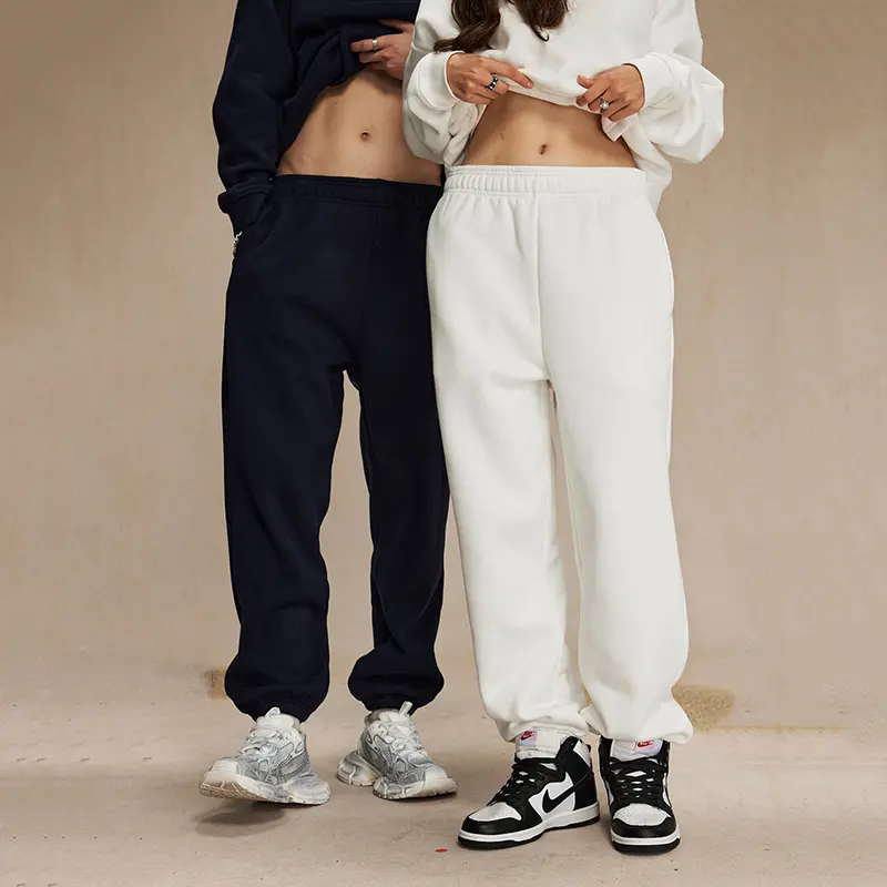 IEFB Fleece Thickened Casual Men's Sweatpants Winter Drawstring Loose New Trendy Solid Color Elastic Waist Male Pants 9W4223