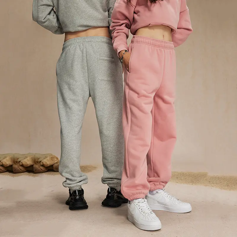 IEFB Fleece Thickened Casual Men's Sweatpants Winter Drawstring Loose New Trendy Solid Color Elastic Waist Male Pants 9W4223