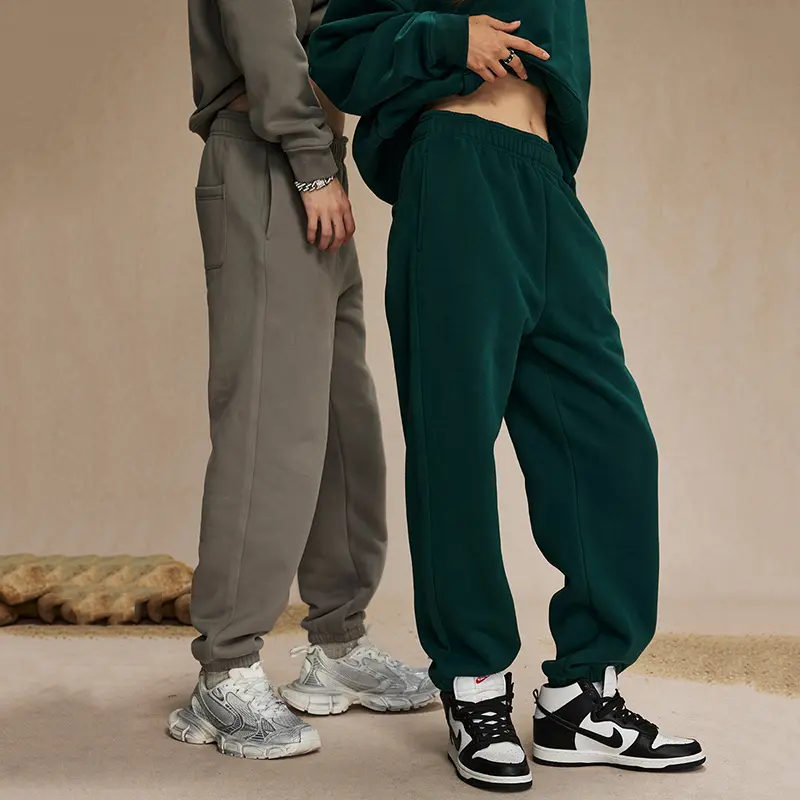 IEFB Fleece Thickened Casual Men's Sweatpants Winter Drawstring Loose New Trendy Solid Color Elastic Waist Male Pants 9W4223