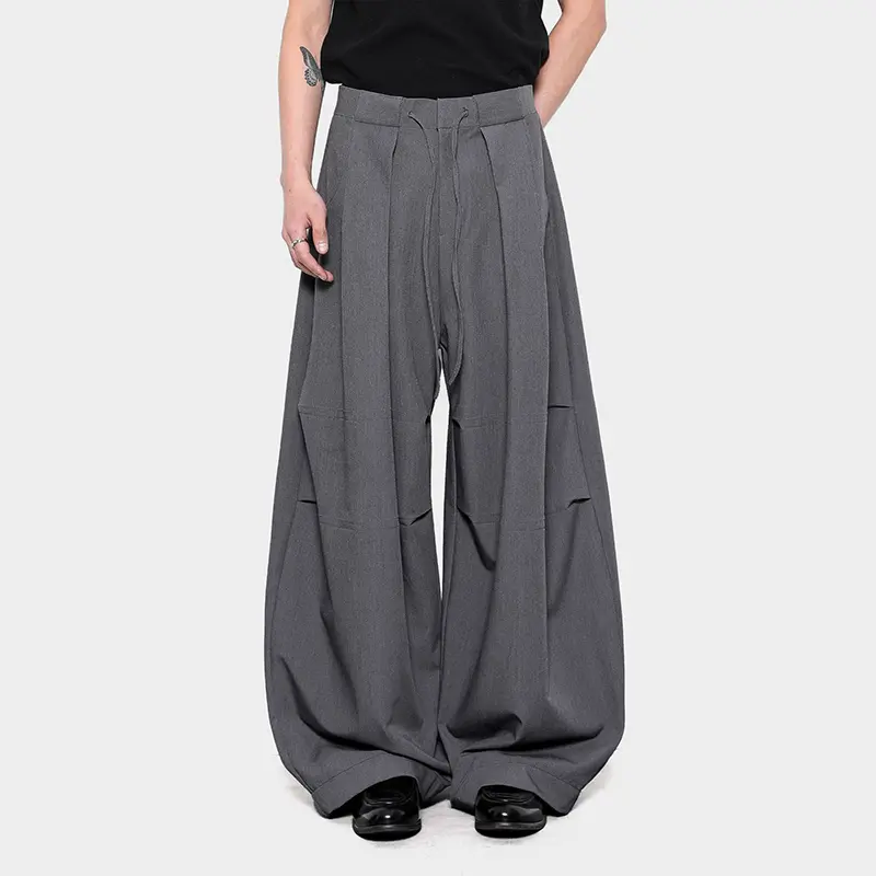 IEFB American Style Fold Thin Wide Leg Casual Pants Men Loose Draped Floor Length Trousers Male New Fashion Tide Summer 9W4031