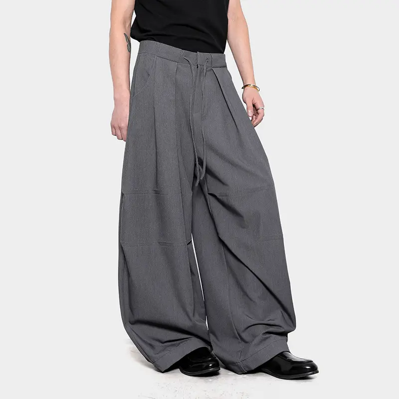 IEFB American Style Fold Thin Wide Leg Casual Pants Men Loose Draped Floor Length Trousers Male New Fashion Tide Summer 9W4031