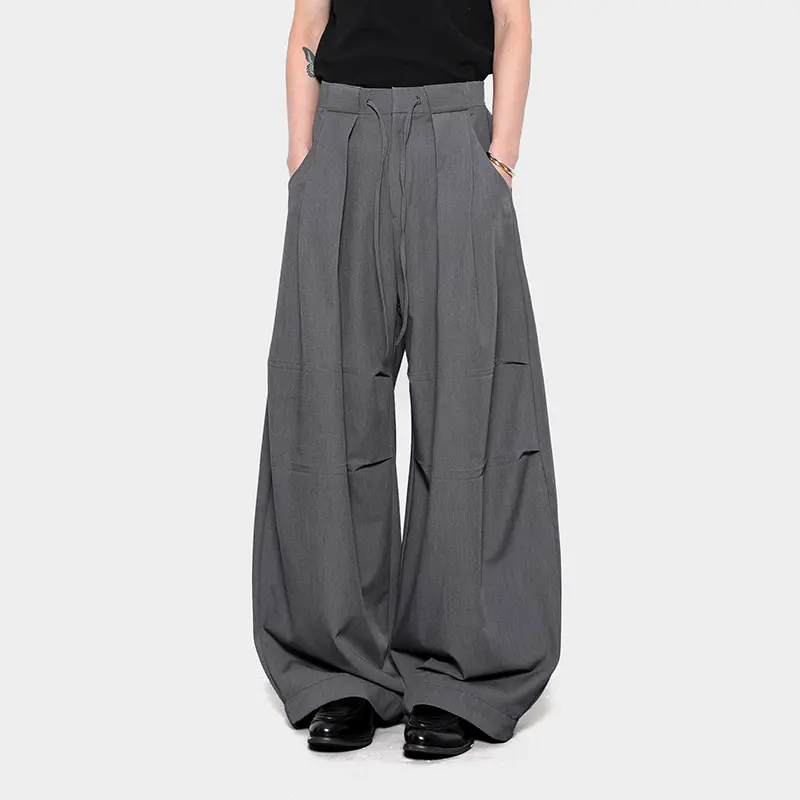 IEFB American Style Fold Thin Wide Leg Casual Pants Men Loose Draped Floor Length Trousers Male New Fashion Tide Summer 9W4031