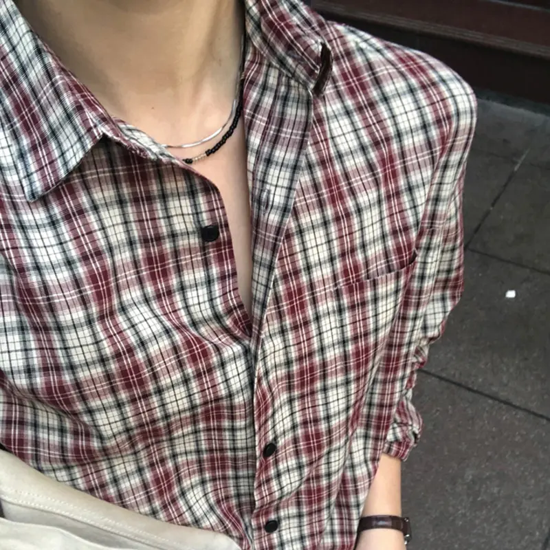 IEFB Plaid Long Sleeve Shirt Men Autumn Korean New Chic Loose Casual Shirts Handsome Male Top Lapel Single Breasted 9W4025