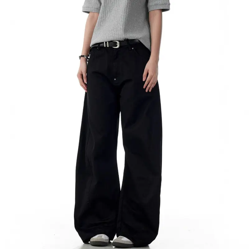 IEFB Simple Men's Casual Pants Solid Color Washed Vintage Wide Leg Menswear New Loose Straight Male Curved Knife Tousers 9W3248