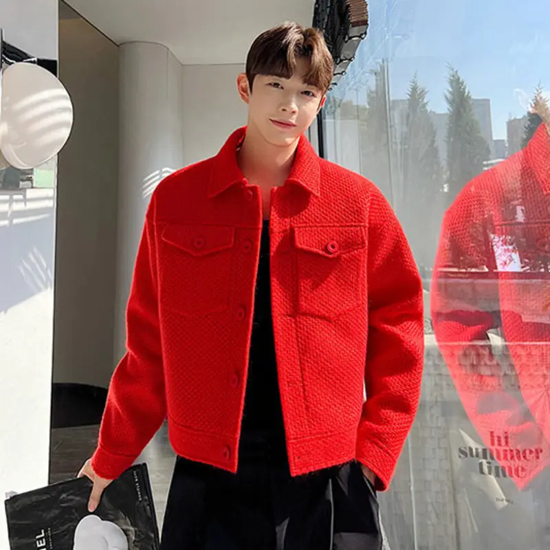 IEFB Korean Style Men's Wear Turn-down Collar Jacket Thickened Solid Color Male Jackets Autumn New Fashion Tide 2025 9A6819