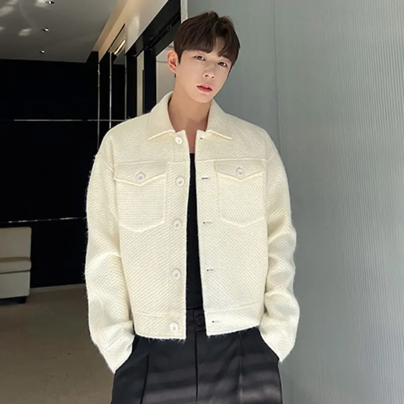IEFB Korean Style Men's Wear Turn-down Collar Jacket Thickened Solid Color Male Jackets Autumn New Fashion Tide 2025 9A6819