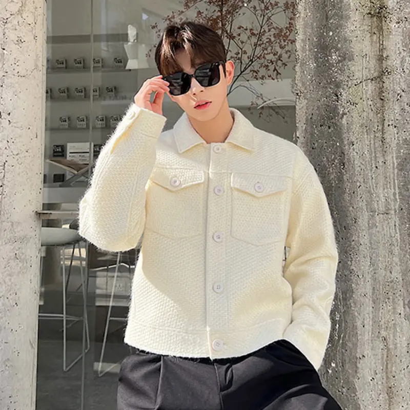 IEFB Korean Style Men's Wear Turn-down Collar Jacket Thickened Solid Color Male Jackets Autumn New Fashion Tide 2025 9A6819