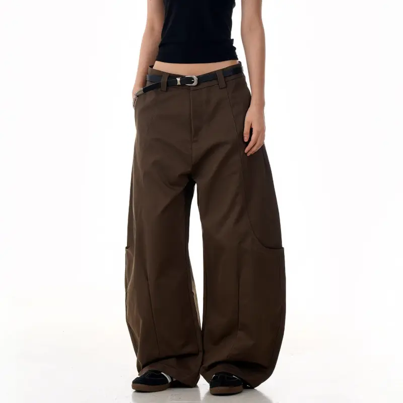 IEFB Deconstructive Pleated Wide Leg Curved Knife Suit Pants Summer High Wasit American Style Male Overalls New Trendy 9W2852