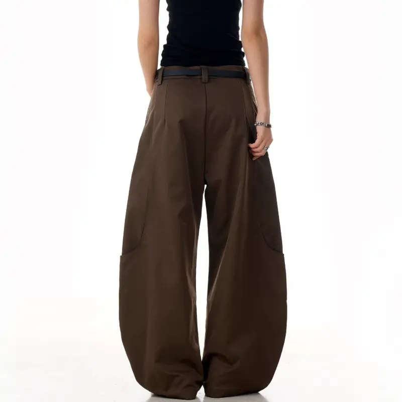 IEFB Deconstructive Pleated Wide Leg Curved Knife Suit Pants Summer High Wasit American Style Male Overalls New Trendy 9W2852