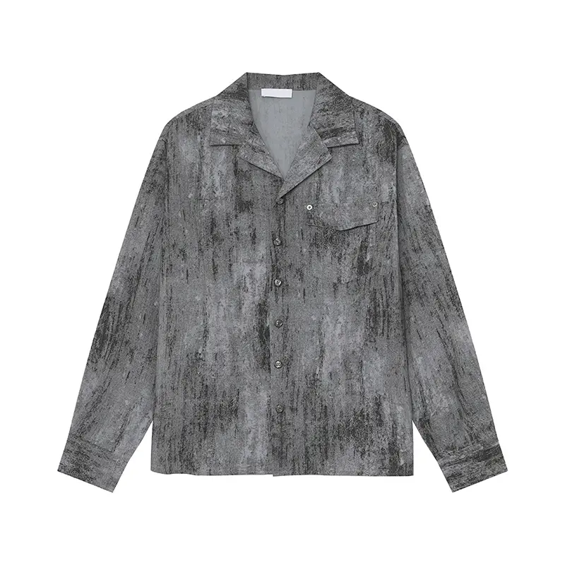 IEFB Niche Design Men's Shirts Lapel Tie Dye Contrast Color Single Breasted Casual Tops Long Sleeved Loose Male Shirt 9W4301