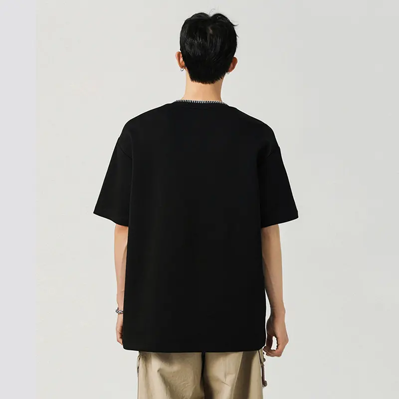 IEFB Round Collar Men's Tees Korean Style Short Sleeved Casual Menswear Loose Button Design Pullover Male T-shirts New 9W2877