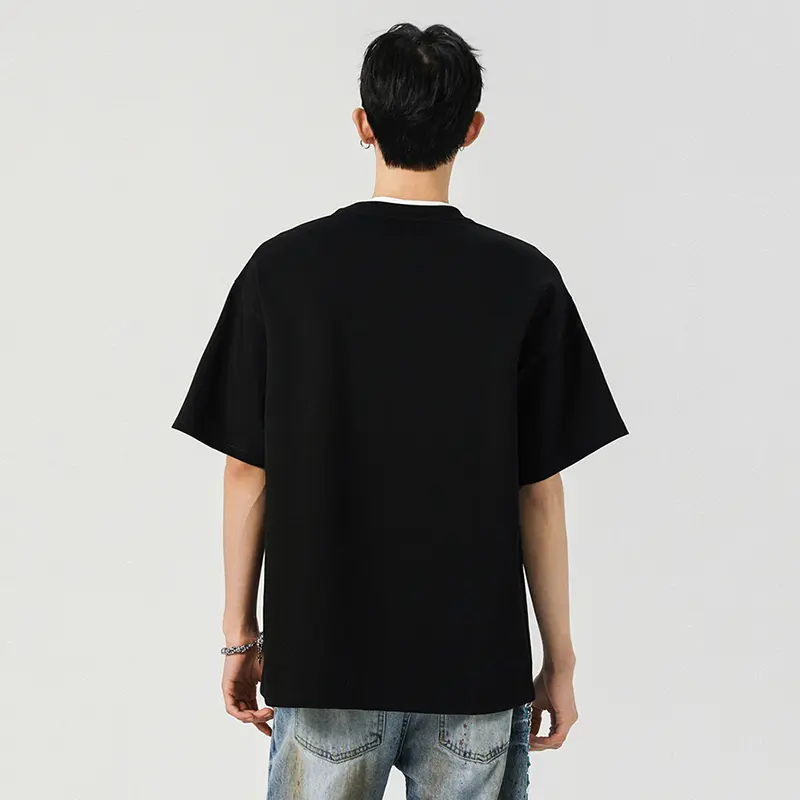 IEFB New Summer Men's T-shirts O-neck Line Design Casual Contrast Color Short Sleeved Deconstruction Loose Male Tees Chic 9W2878
