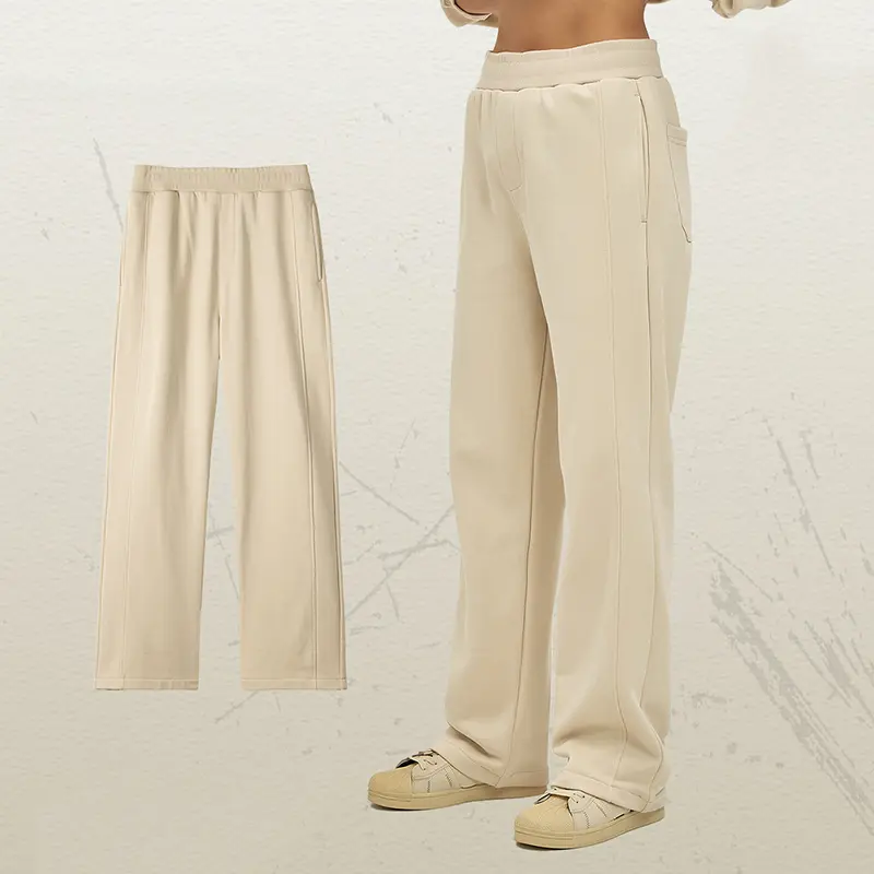 IEFB New Simple Men's Sweatpants Solid Color Patchwork Wide Leg Trousers Elastic Waist Loose Straight Male Bottom Trendy 9W4136