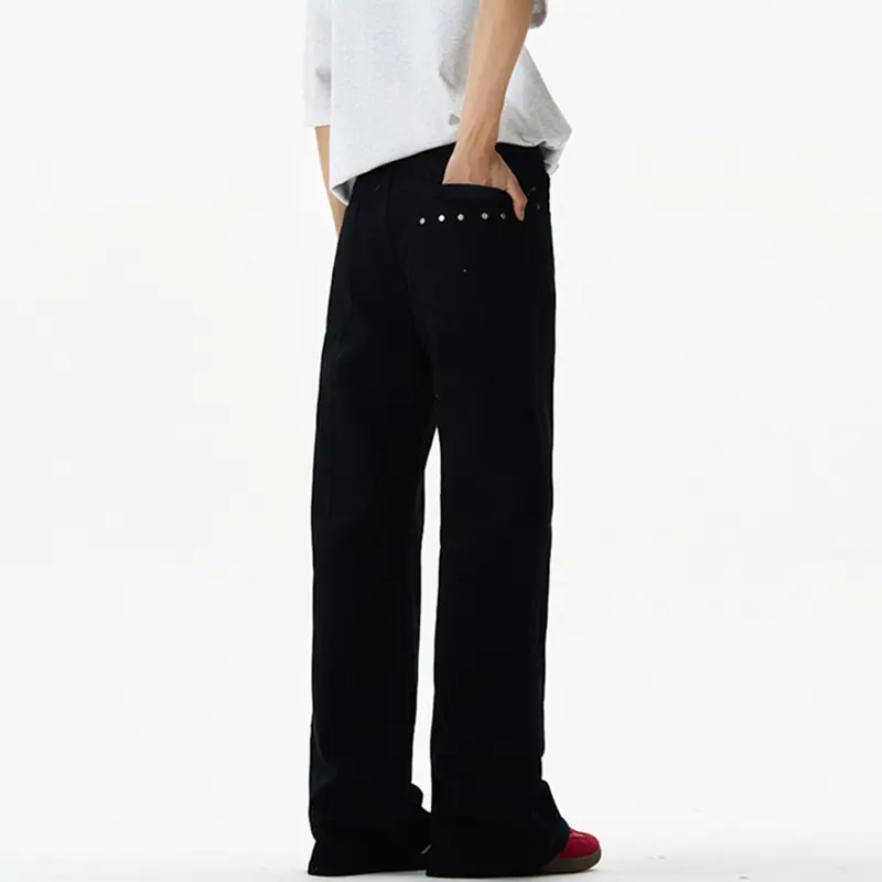 IEFB New Summer Men's Casual Trousers Sold Color Metal Rivets Simple Menswear New Loose Wide Leg Boot-cut Pants American 9W3240