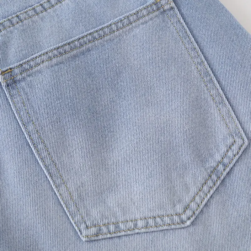 IEFB Light Blue Denim Shorts Men Summer Thin American Style Washed Loose Straight Jorts Teenagers New Trendy Jeans 9W3760