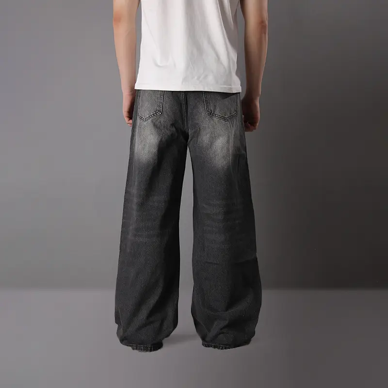 IEFB Men's Jeans Baggy Water Washed Distressed Straight Male Deinm Pants Summer Autumn New Trendy Bottoms Fashion 9C354 9C1519