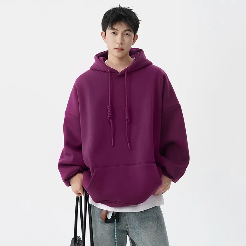 IEFB New Fashion Men Sweatshirts Solid Color Hooded Lager Pocket Design Korean Style Drawstring Loose Male Hoodies Autumn 9W4281