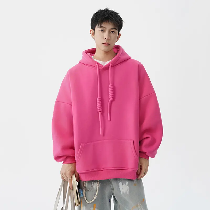 IEFB New Fashion Men Sweatshirts Solid Color Hooded Lager Pocket Design Korean Style Drawstring Loose Male Hoodies Autumn 9W4281