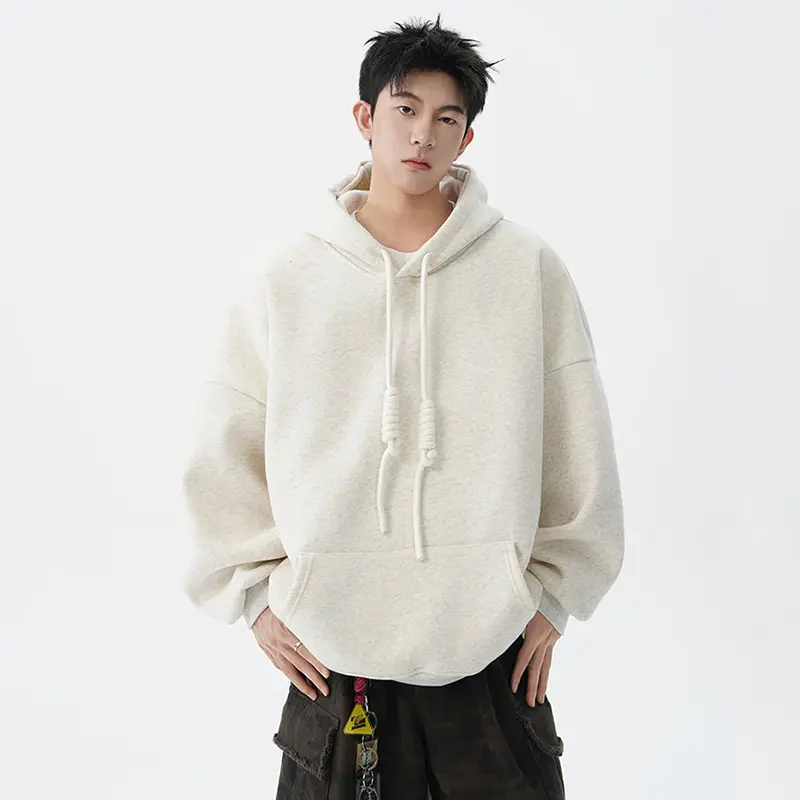 IEFB New Fashion Men Sweatshirts Solid Color Hooded Lager Pocket Design Korean Style Drawstring Loose Male Hoodies Autumn 9W4281