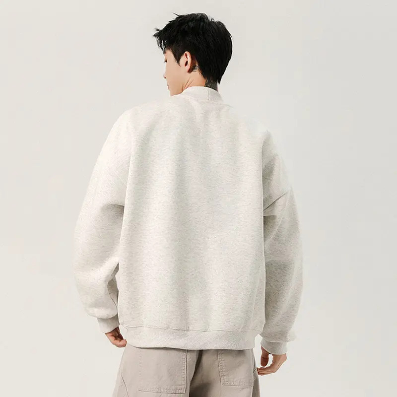 IEFB Korean Style Men's Sweatshirts Solid Color Casual Round Collar Mendwear Loose Pullover Male Vintage Male Tops Autumn 9W4221