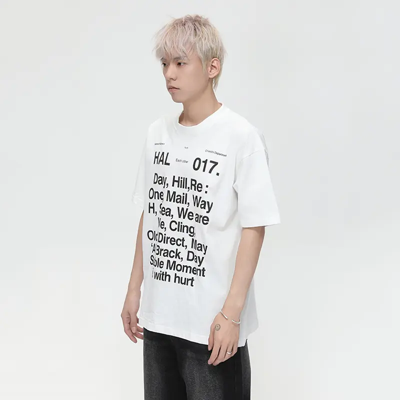 IEFB Summer New Trendy Men's T-shirt Fashion American Style G Letter Print Round Collar Loose Casual Short Sleeve Top 9W3392