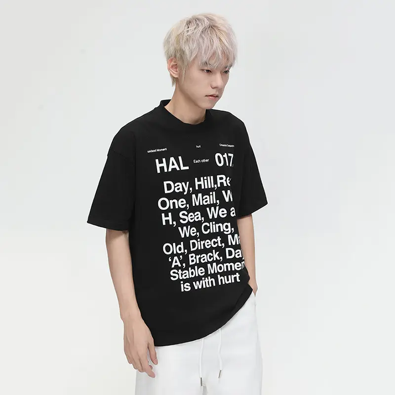 IEFB Summer New Trendy Men's T-shirt Fashion American Style G Letter Print Round Collar Loose Casual Short Sleeve Top 9W3392