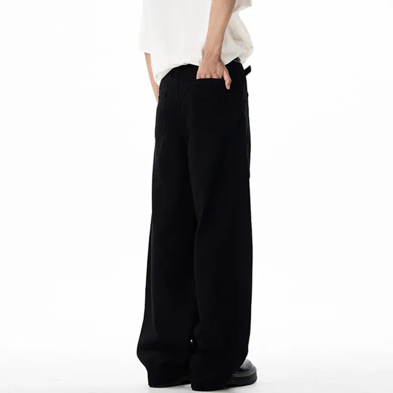 IEFB Men's Casual Pants Straight Wide Leg New Summer  American Style Curved Knife Trendy Solid Color Simple Male Bottoms 9W2156