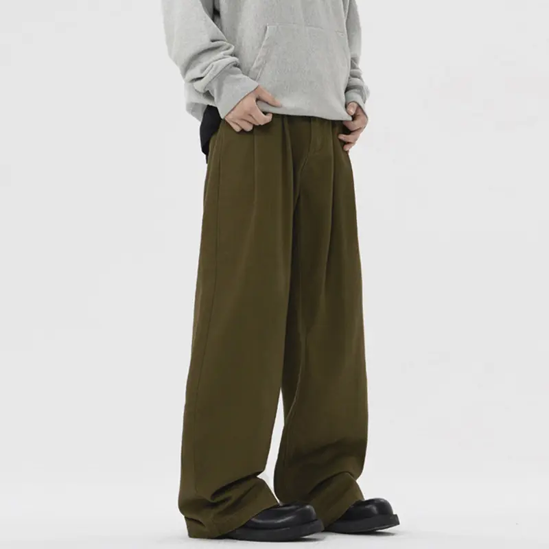 IEFB Vintage Male Casual Pants Straight Leg American Men Loose Versatile Cleanfit Trousers Summer Pockets New Fashion 9W2355