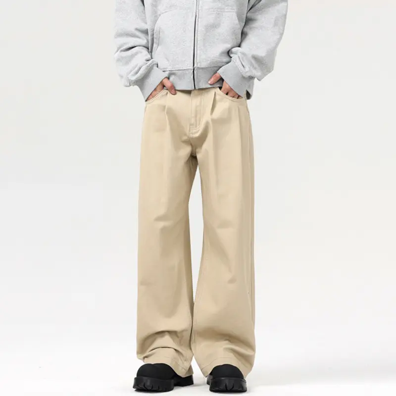 IEFB Vintage Male Casual Pants Straight Leg American Men Loose Versatile Cleanfit Trousers Summer Pockets New Fashion 9W2355