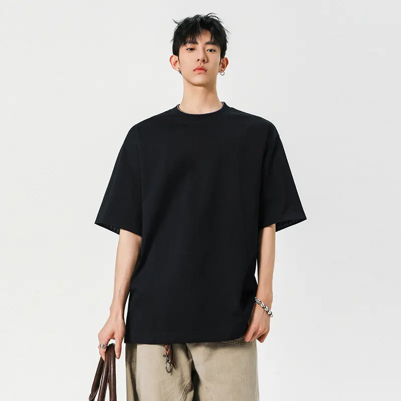 IEFB Men's T-shirts New Fashion Solid Color Plaid Flip Design Short Sleeve Round Neck Pullover Male Casual Clothing 9W1940
