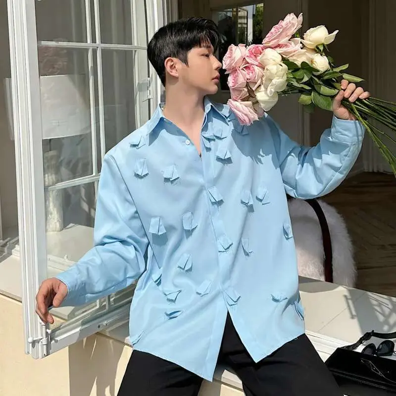 IEFB Men's Long Sleeve Shirts New Spirng Korean Turn-down Collar Loose Design Single Breasted Niche Causal Male Shirt 9W1605