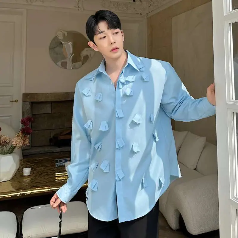 IEFB Men's Long Sleeve Shirts New Spirng Korean Turn-down Collar Loose Design Single Breasted Niche Causal Male Shirt 9W1605
